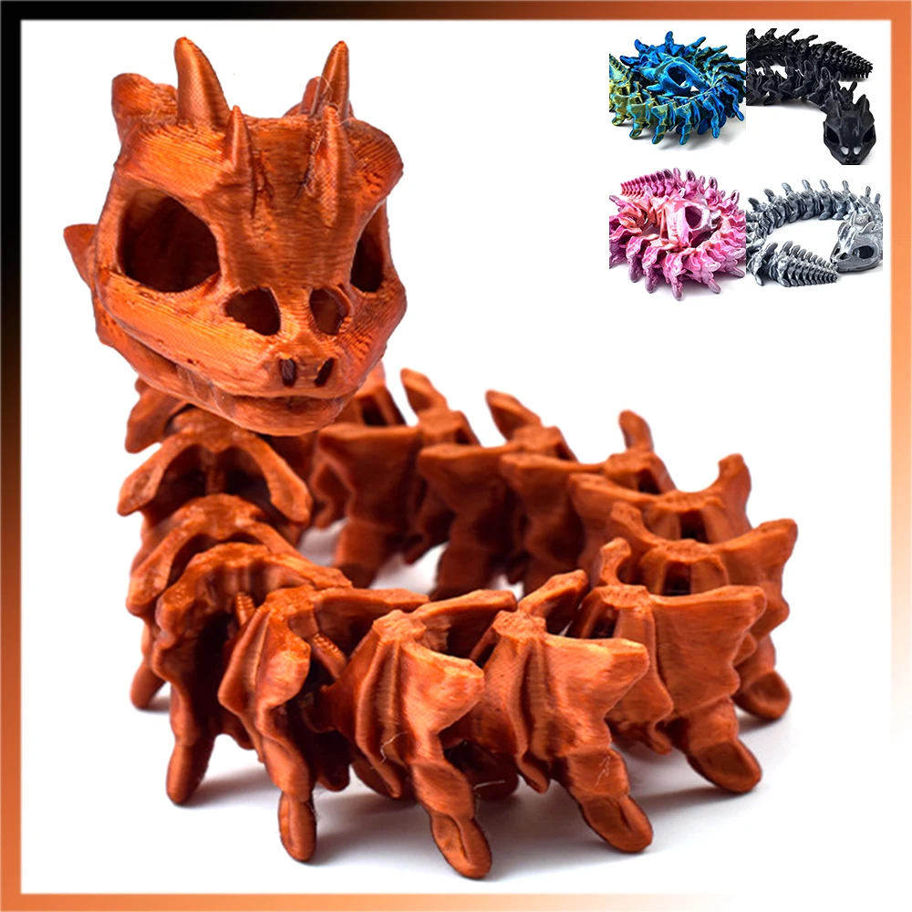 Juguetes impresos en 3D, figuras de calaveras y serpientes, modelo de adorno móvil multiarticulación, creatividad decorativa de escritorio, novedad, regalos para niños, juguete