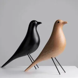 Nordic simple ins wooden bird ornaments creative home decoration wood solid wood bird crafts housewarming birthday gift