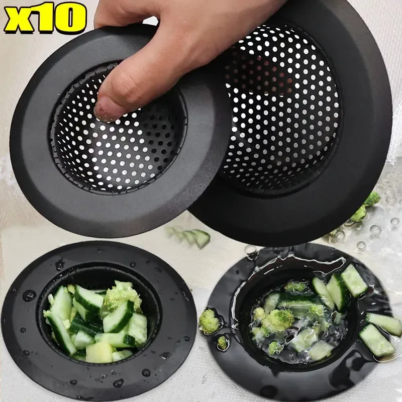 Stainless Steel Kitchen Bathroom Mesh Sink Strainers Drain Hole Sink Filters Hand-held Filter Trap Waste Screen Anti-clog Pipe