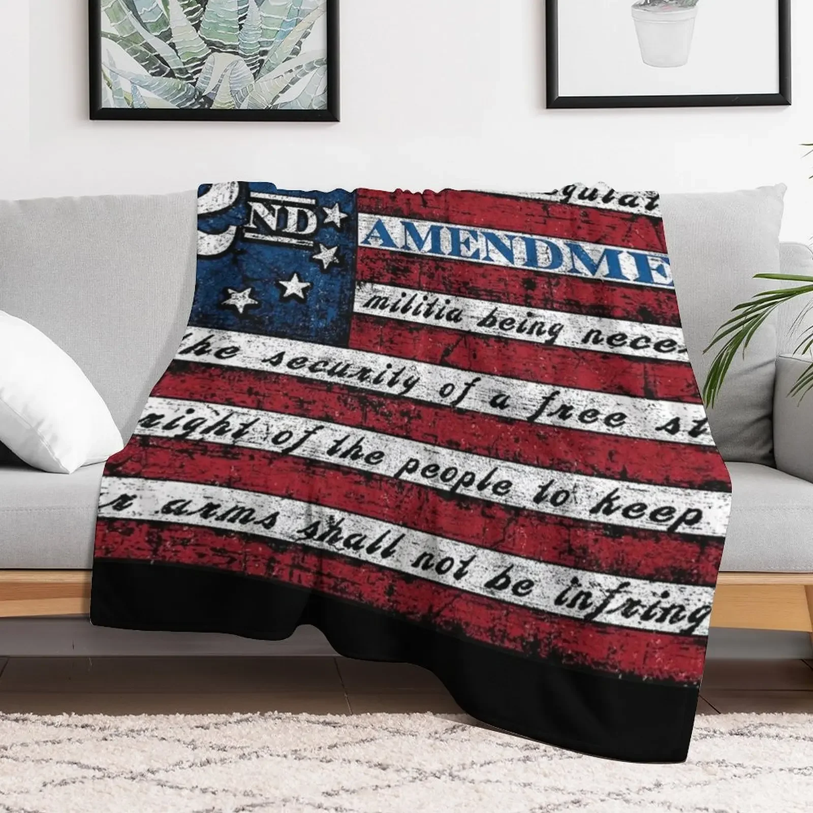 2nd Second Amendment Flag, 1791 Vintage American Flag Throw Blanket for winter Fashion Sofas halloween decorative Blankets