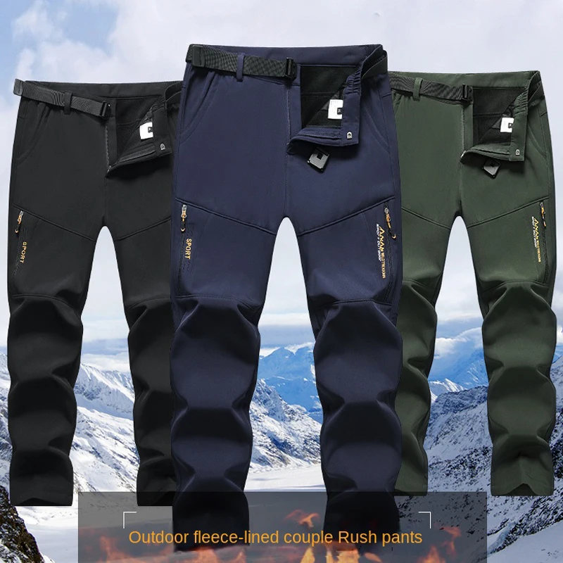 

Thickened Hiking Pants Men Women Windproof Waterproof Fleece Charge Trousers Outdoor Treking Climbing Camping Pant Couple Winter