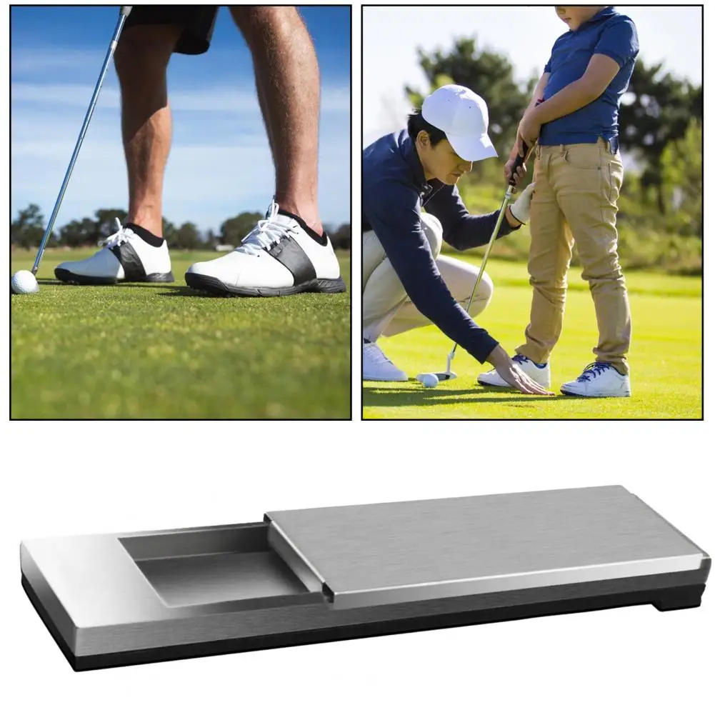 Golf Position Training Aid Stainless Steel Golf Swing Trainer Box Men Women Beginner Golf Pedal Practice Position Training Aid