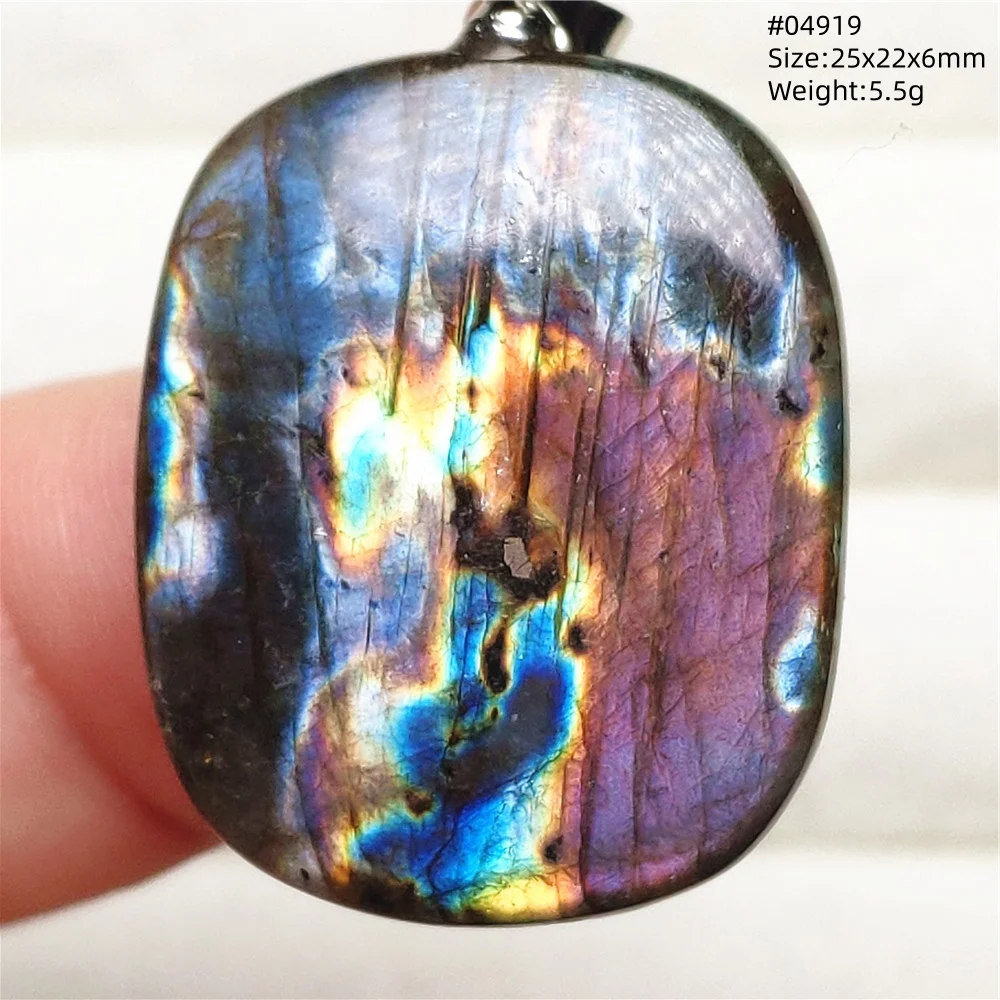 Natural Purple Labradorite Pendant Jewelry Rare Stone Women Men Blue Labradorite Women Men AAAAAA view 3