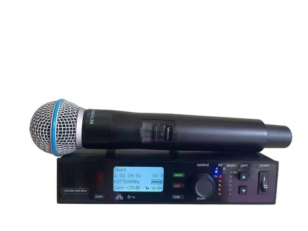 ULXD4 BETA58A Digital Wireless Dynamic Microphone Live Vocal Mic Sound Card Compatible Outdoor Stage Performance Audio Device