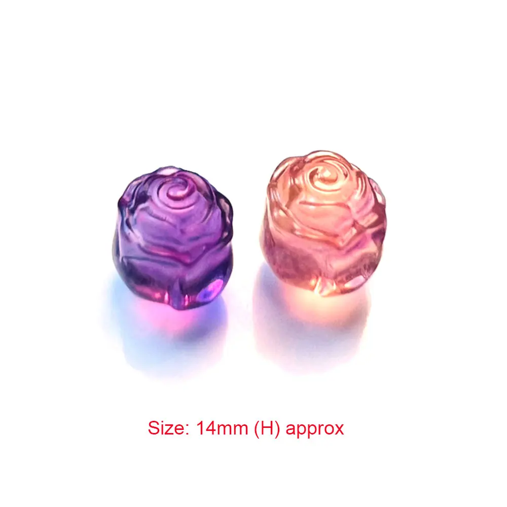 1pc Natuurlijke Regenboog Fluoriet Houtsnijwerk Rose Flower Mini Crystal Carving Kristallen en Stenen Healing Home Decoratie Edelstenen