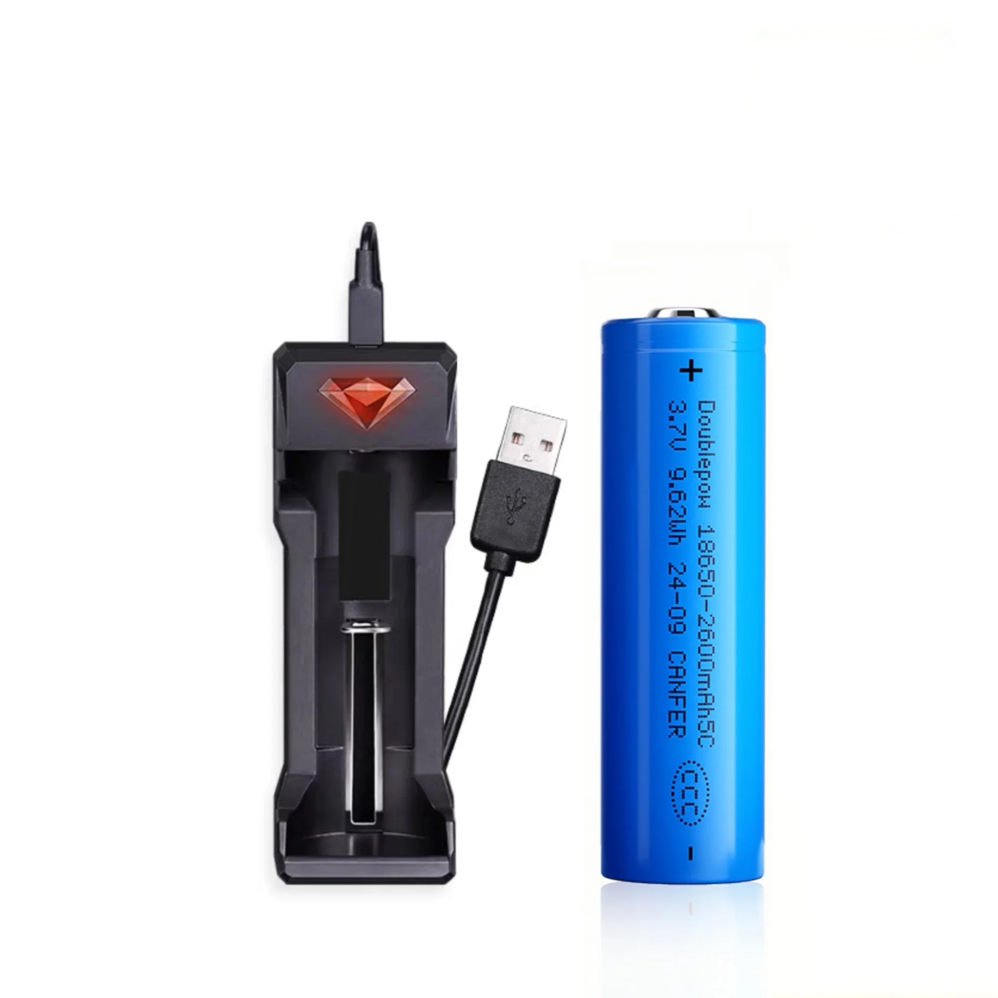 1 Stück 18650 Akku 3,7 V 2600 mAh 18650 Lithium-Batterie-Ladegerät für Taschenlampe, Solarleuchten, elektrische Sprühgeräte, Audio