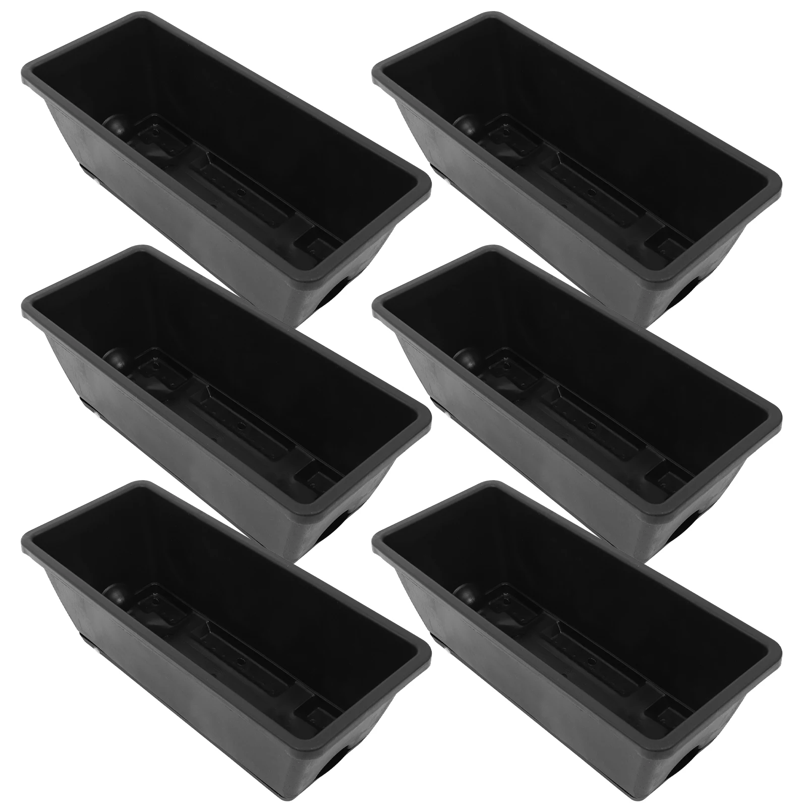 

6 Pcs Rectangular Flower Pot Window Boxes Planters Pots Various Outdoor Plastic