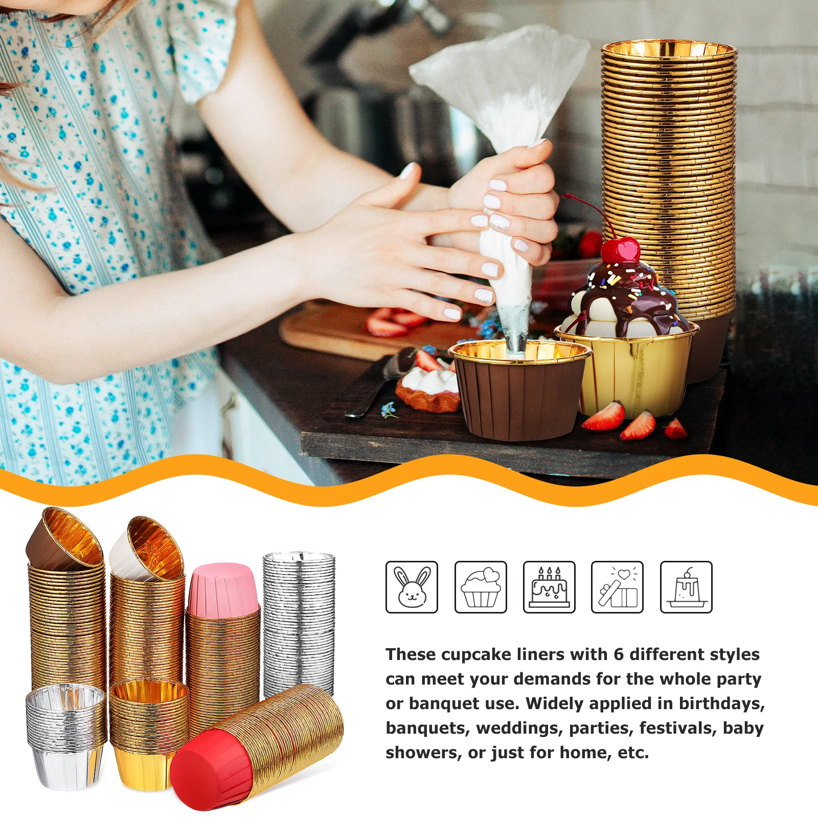 

300pcs Laced Membrane Roll Cup Paper Muffin Baking Cups Cupcake Liners Reusable Grease Proof Oil Proof