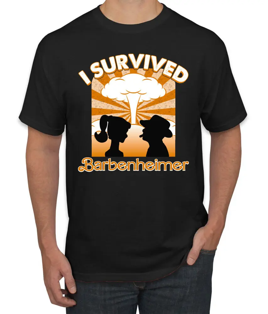 Orange Barbenheimer I Survived Pop Culture Men Graphic Tshirt Anime  T-shirts for  Clothing Women Tees High Quality 10