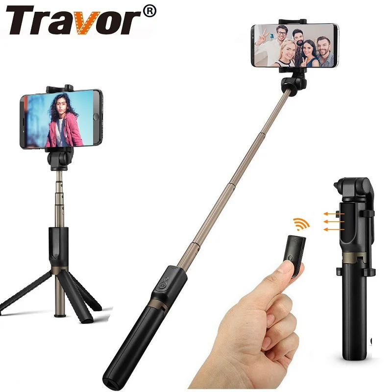 TRAVOR  Bluetooth Selfie Stick Tripod Remote Extendable Handheld Selfie Stick  For iPhone Huawei   Xiaomi Samsung Android phone