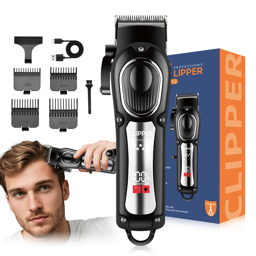 

Мужская машинка для стрижки волос и электробритва, удобная для стрижки волос и бороды, портативная зарядка через USB.