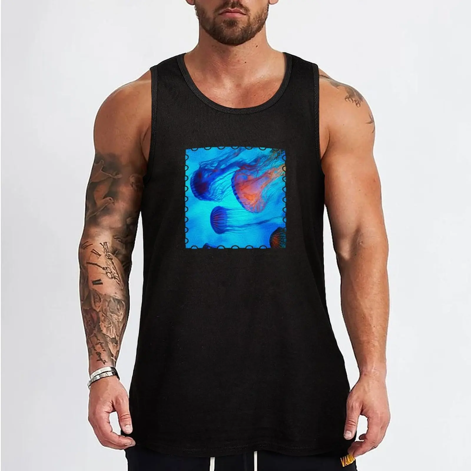 Watch the Flow of the Jelly Glow Tank Top sleeveless gym shirts male Man gym clothes t shirts