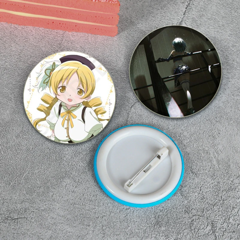 58/44/32MM Anime Puella Magi Madoka Magica Pins Figure Homura Miki Brooch Badge Backpack Clothes Decoration Fashion Jewelry Gift