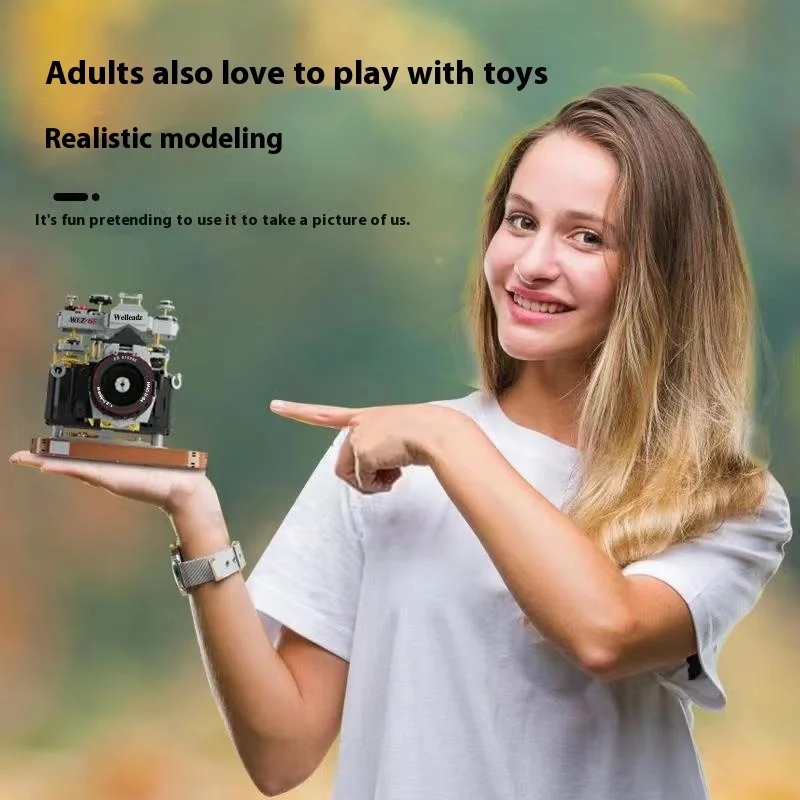 Compatible With Lego Wlz-6f Dslr Retro Simulation Camera Small Particle Digital Model Building Block Assembly Toy 1070 Particles