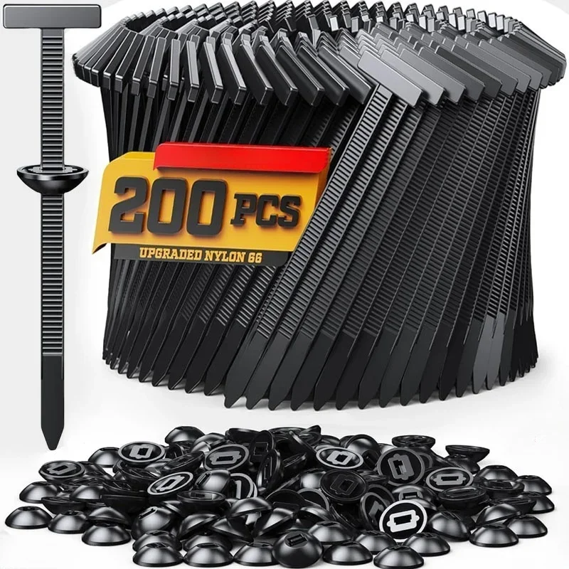 5-200pcs Heavy-Duty Self-Locking Nylon Cable Ties - UV-Resistant, High-Strength Fasteners for Car/Home/Office/Outdoor Use