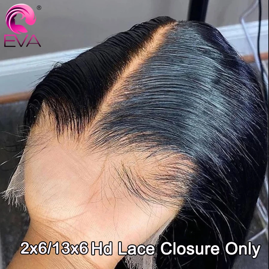 

Eva 2x6 Hd Lace Closure Straight 13x6 Lace Frontal Closure Hand Tied Human Hair Closures Free Part Hd Lace Closure Pre Plucked