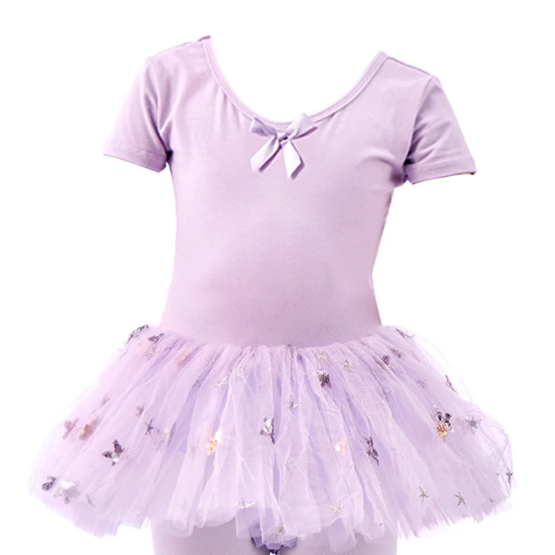 Kinder Mädchen Professionelle Kinder Tanz Mädchen Overall Tanz Kleid Ballett Leistung Tanzen Flauschigen Röcke Kabarett Kragen Schleife