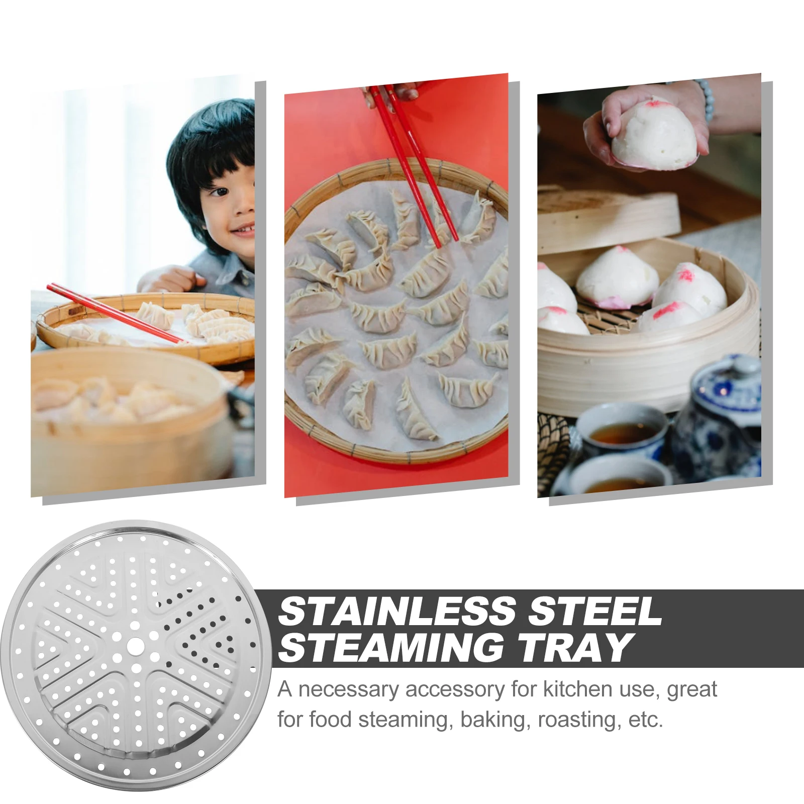 

30Cm Stainless Steel Steamer Rack Food Grade Rust Resistant Steam Plate For Pressure Cooker Baking Roasting Canning Rack Kitchen