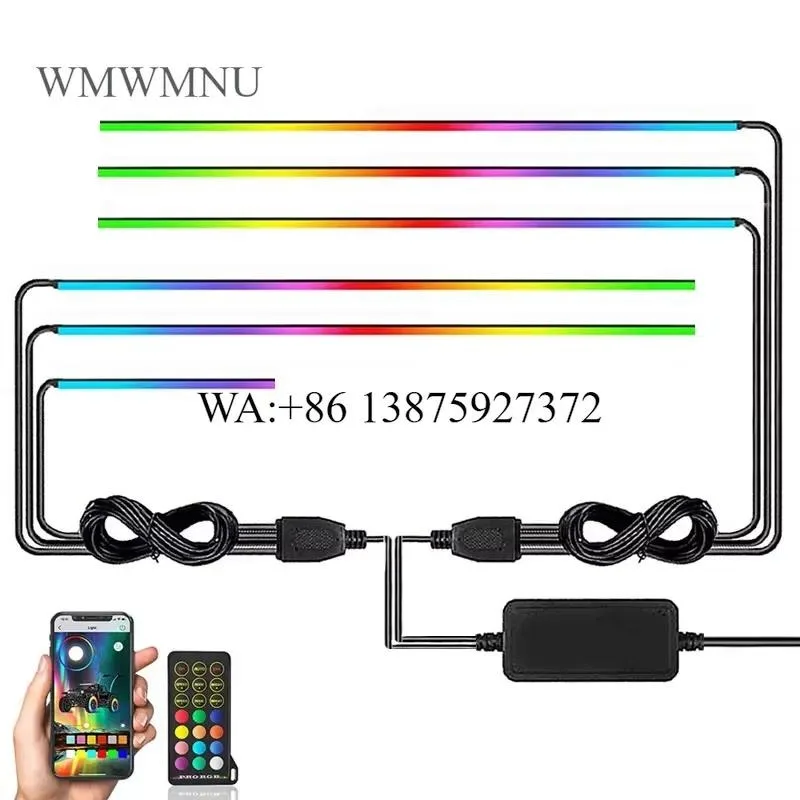 Wmwmnu for Car Decorative Ambient APP Control Light Strip Chasing Color Symphony LED Car Atmosphere Interior Lights