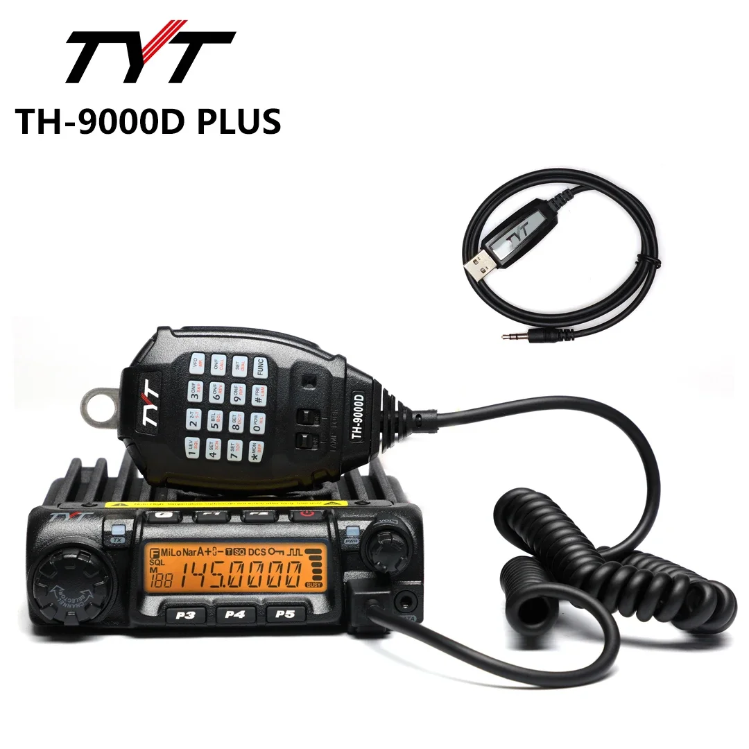 TYT TH-9000D PLUS Car Mobile Walkie Talkie VHF 136-174Mhz/UHF 400-490Mhz/220-260MHz 200CH 60/45W Power Transceiver Two Way Radio