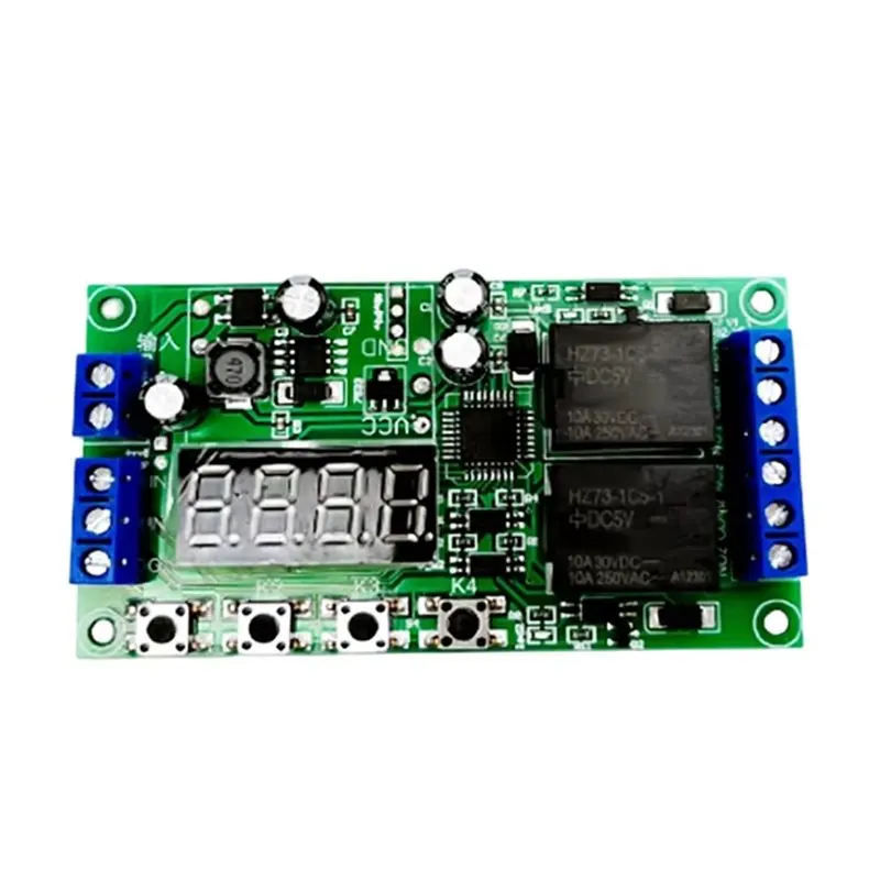 ABRU-YF-7 DC7-30V Dual Channel Delay Relay Module 0.01S-999Ms Multifunctional Pulse Trigger Cycle Timer Control Switch