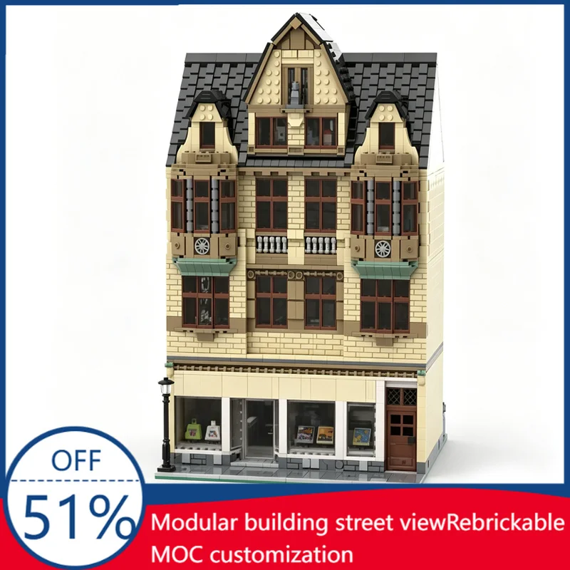 4418 Pcs Modular Town House Print 'n Copy Custom Building Blocks City Street Shop And Apartment Scene Model Assembly Toys Gifts