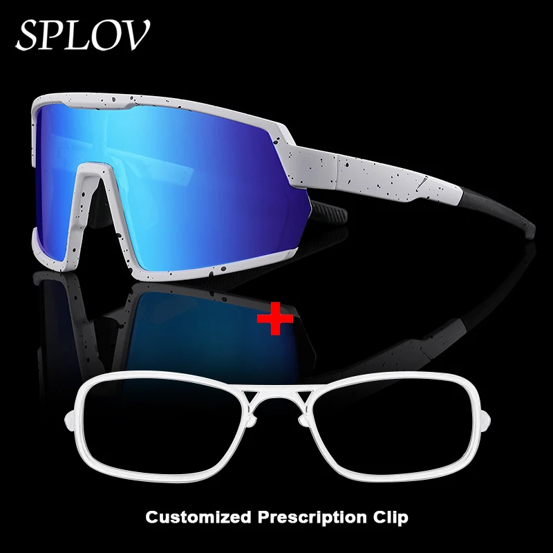 SPLOV Sports Prescription Sunglasses Customized Removable Prescription Clip Myopia Sunglasses Outdoor Cycling Fishing Glasses