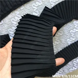 6/8/11cm breit weiß schwarz Chiffon 3d plissierte Spitze Stoff Rüschen Fransen Band Rüschen Trim Kleid Saum Vorhänge Nähen Dekor