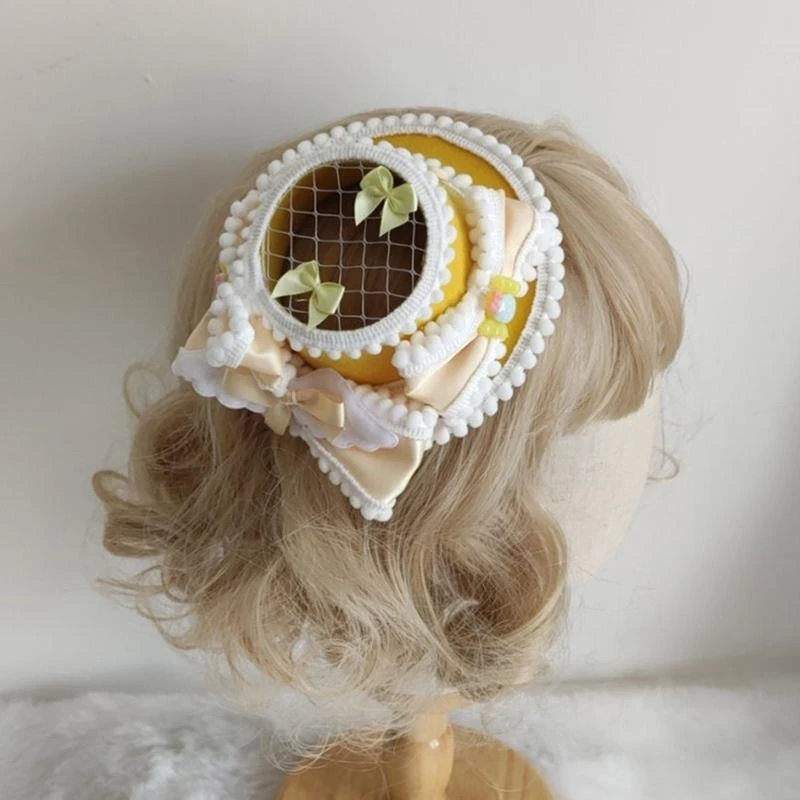 

Women Bowknot Decor Hat for Head Hoop Carnival with Hollow out 15UB