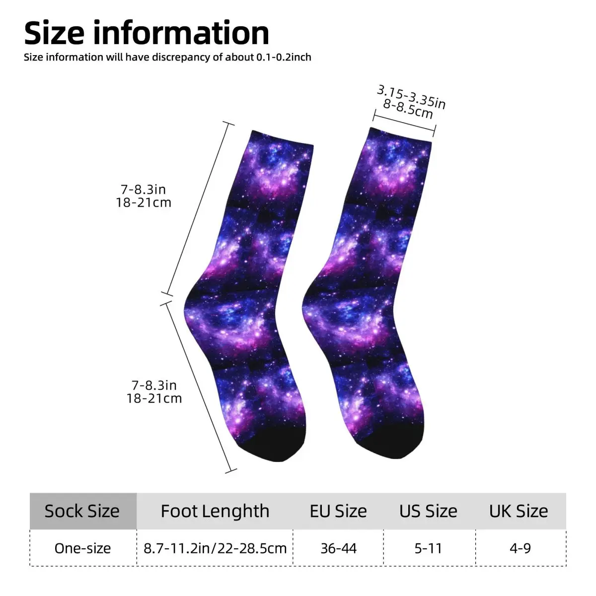 Calcetines de nebulosa galaxia azul púrpura para todas las estaciones, calcetines de tripulación Harajuku, medias de Hip Hop para hombres y mujeres, regalos de navidad
