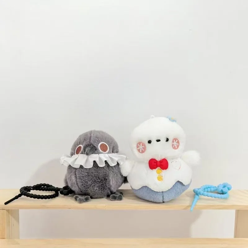 10cm New Simulated Crow Snowman Backpack Pendant Doll Stuffed Plush Toy Cartoon Anime Cute Gift for Friends Fun Doll