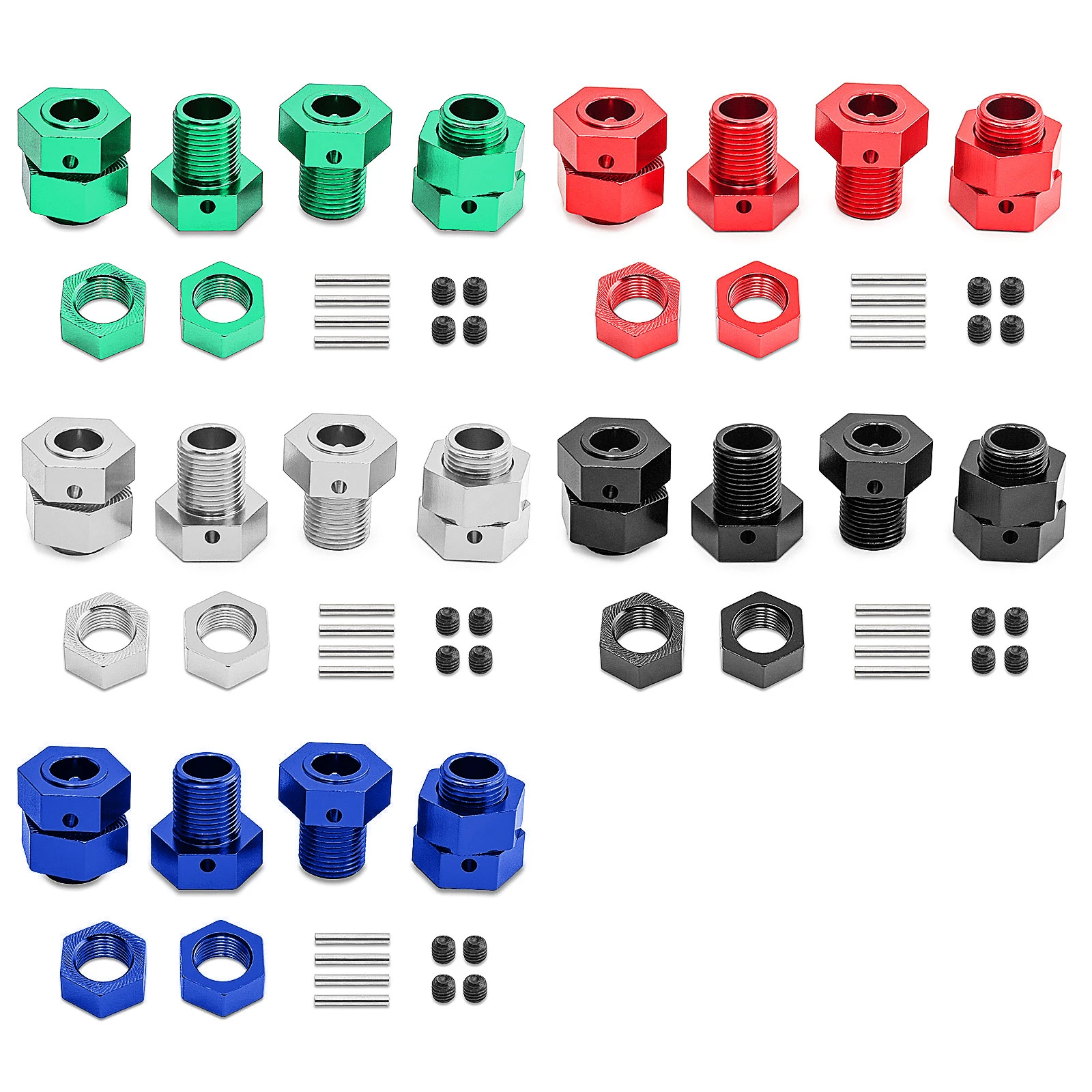 

17mm Wheel Hex Bolts - Aluminum Alloy Heavy-Duty Hex Nuts, Compatible with ARRMA 1/8 KRATON OUTCAST 6S BLX Upgrade Parts