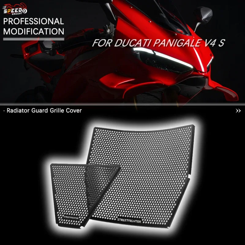 For DUCATI Streetfighter V4 V4S 2020-2023 Motorcycle Aluminum Radiator Guard Grille Cover Protector Protective Grill