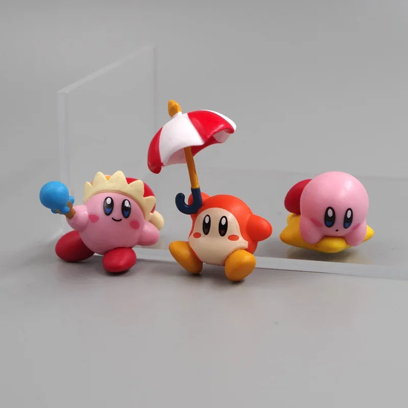 3Pcs Anime Kirby Figures Children Toys Boys Girls Kids Games Cute Doll Collectible Birthday Decoration Gift Toy Kids Gift