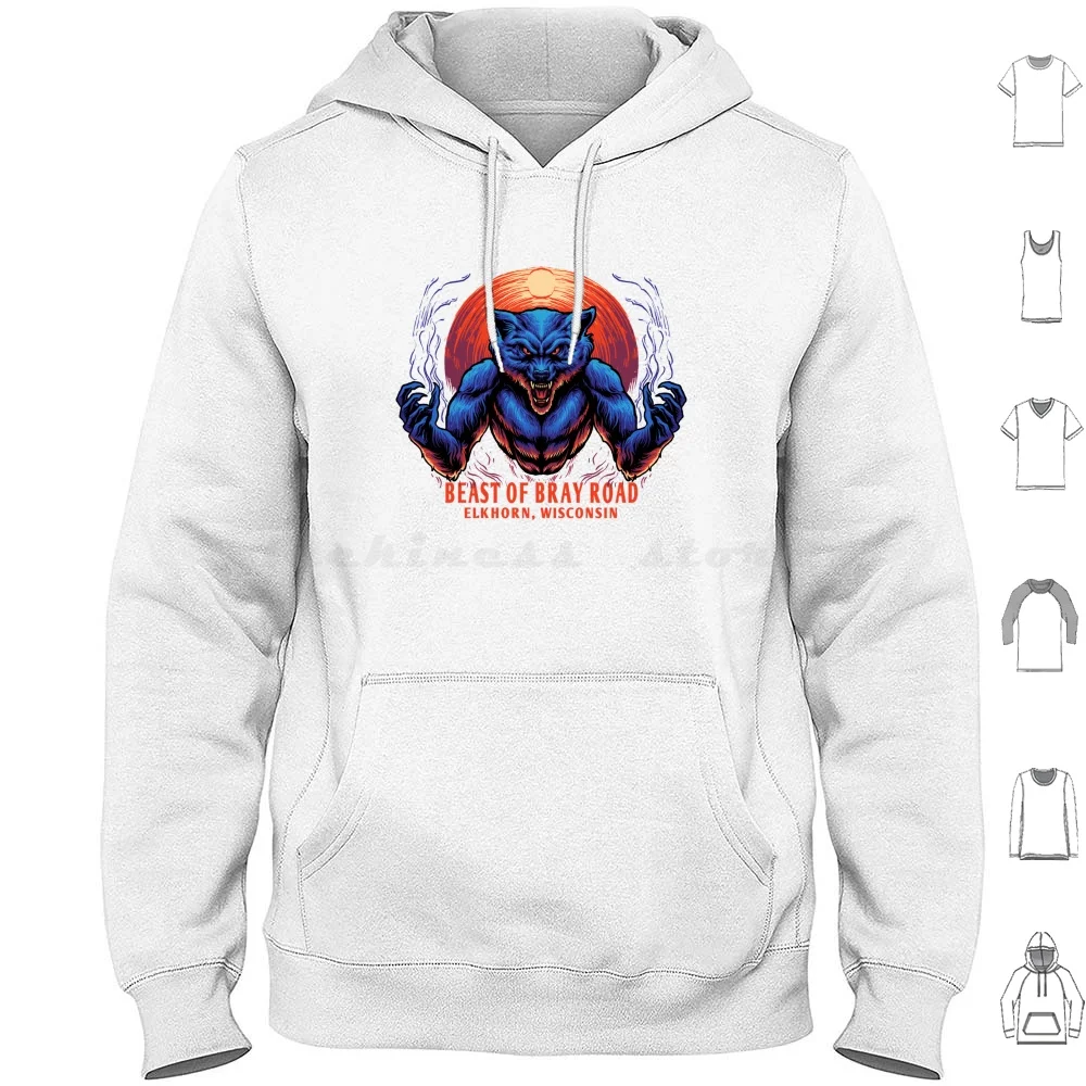 Sudaderas con capucha Beast Of Bray Road Cryptid Creature de manga larga Beast Of Bray Road Elkhorn Wisconsin Cryptid Cryptozoology