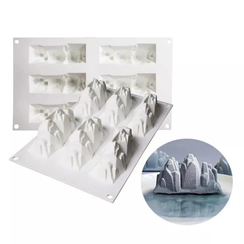 Iceberg silicone mold clay candle scented stone mold for DIY cake making chocolate making fudge silicone volcanic mousse mold