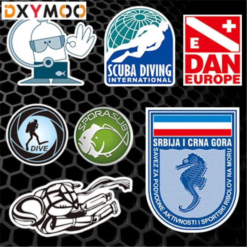 Reflective Scuba Dive Car Stickers DAN EUROPE Diving Decals Fish Tank Car Styling 3M