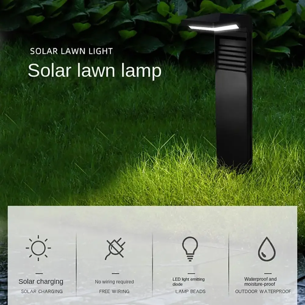 Luces solares para césped al aire libre, luz LED impermeable, decoración de camino, paisaje, bolardo, luces de jardín para pasarela de patio, 2200mAh