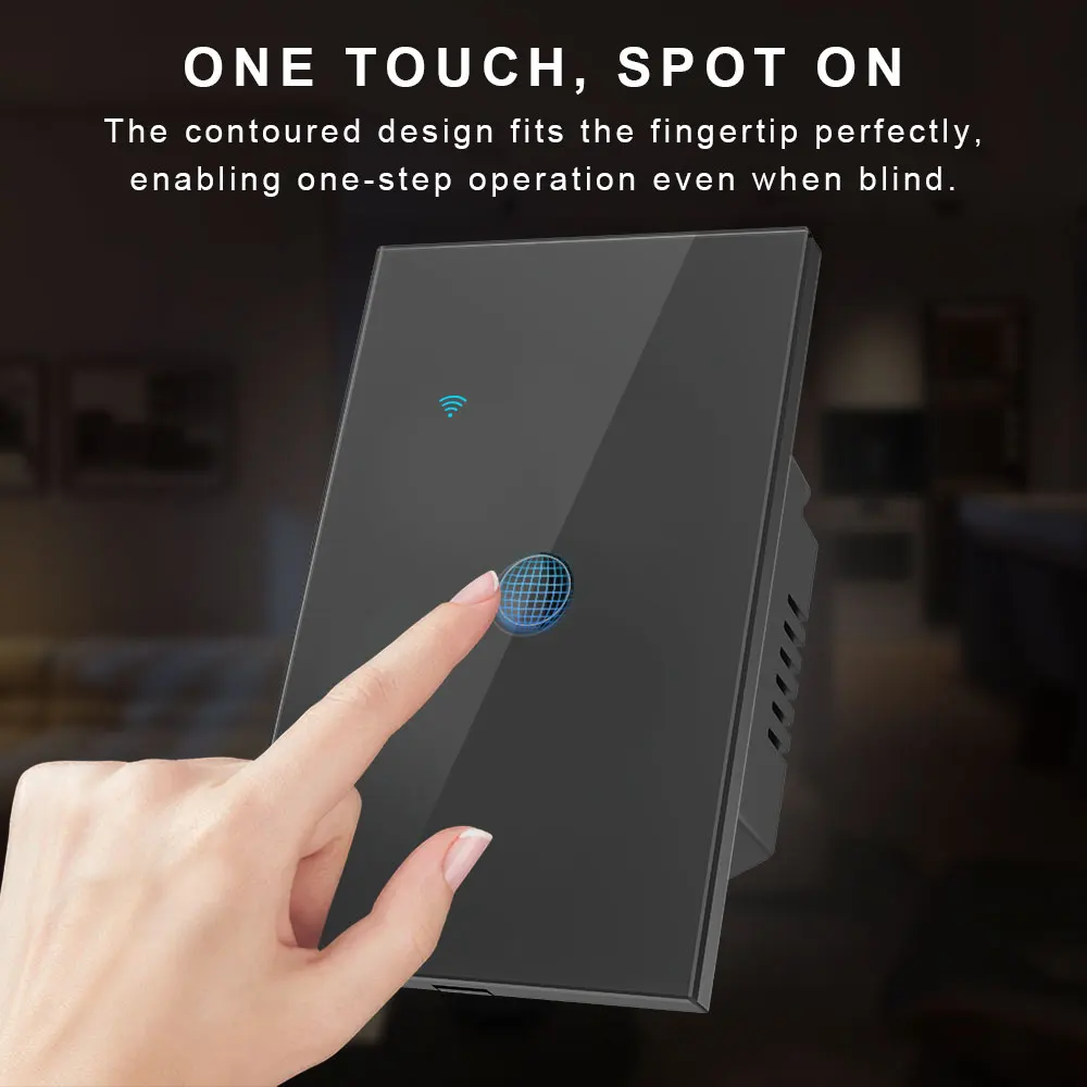 US WiFi+Bluetooth Smart Wall Switch, Gesture & Voice Control, Works with Google Home, Require Neutral Wire , Smart Life APP