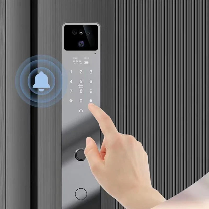 Imagem -04 - Tuya-electronic Face Recognition Fingerprint Smart Door Lock App Controle Remoto Senha Chave do Cartão ic Desbloquear Way Home Door Lock