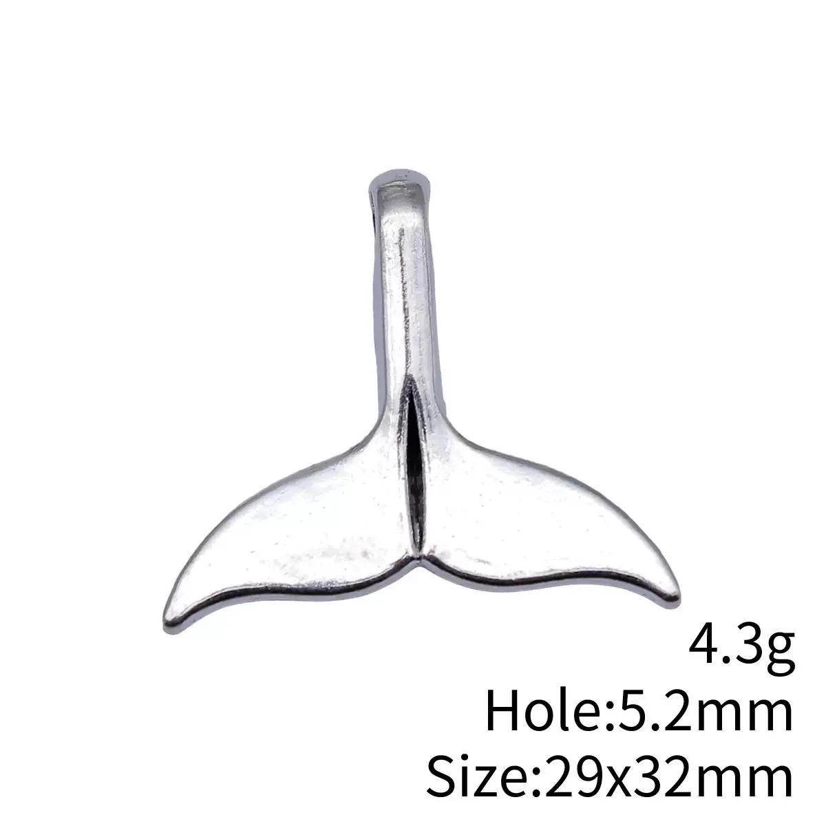 5/10pcs antique silver plated whale tail alloy pendants retro mermaid tail charms for necklace diy jewelry findings view 3