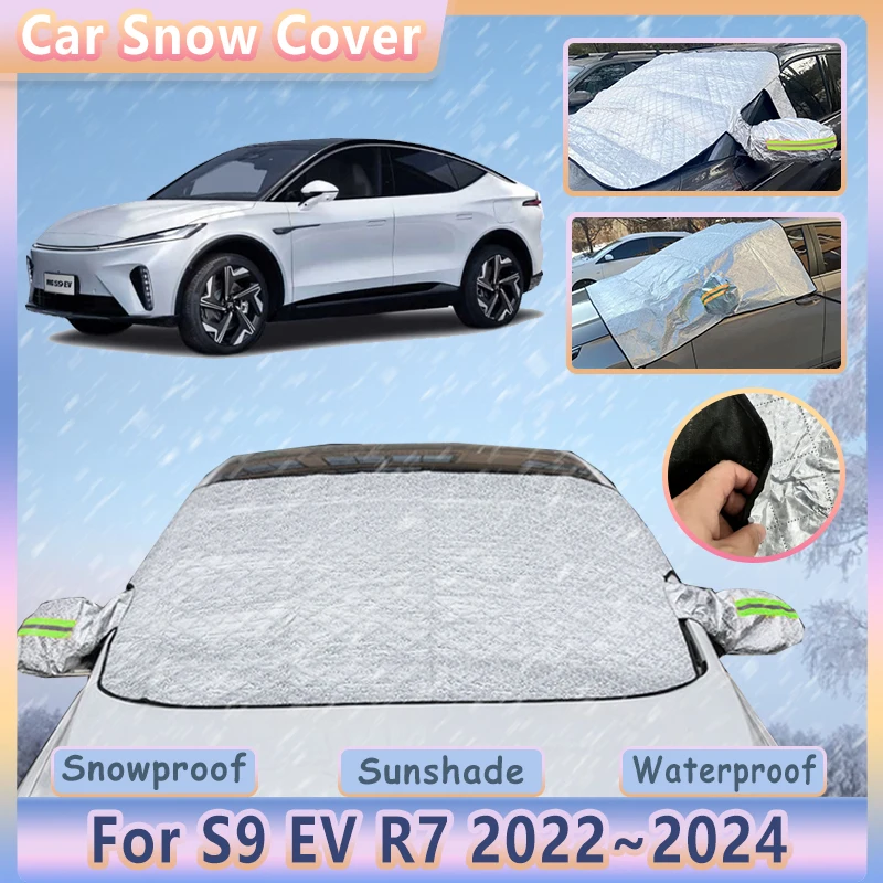 For MG S9 EV R7 2022 2023 2024 Rising Auto R7 Winter Car Snow Cover Anti-Freeze Waterproof Front Windshield Shields Accessories