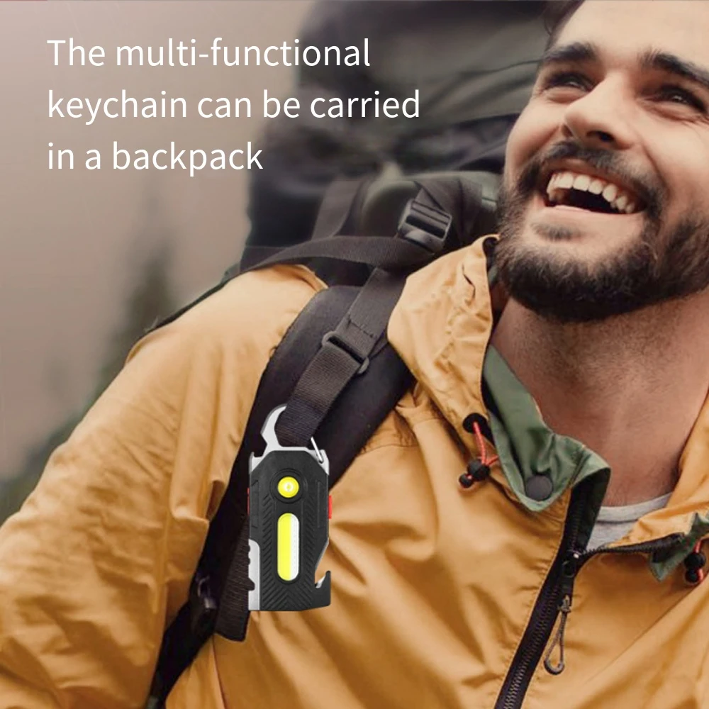 قابلة للشحن COB LED ضوء الطوارئ المحمولة ضوء العمل سطوع عالية التخييم مصباح يدوي للمشي في الهواء الطلق وإصلاح السيارات ﻿