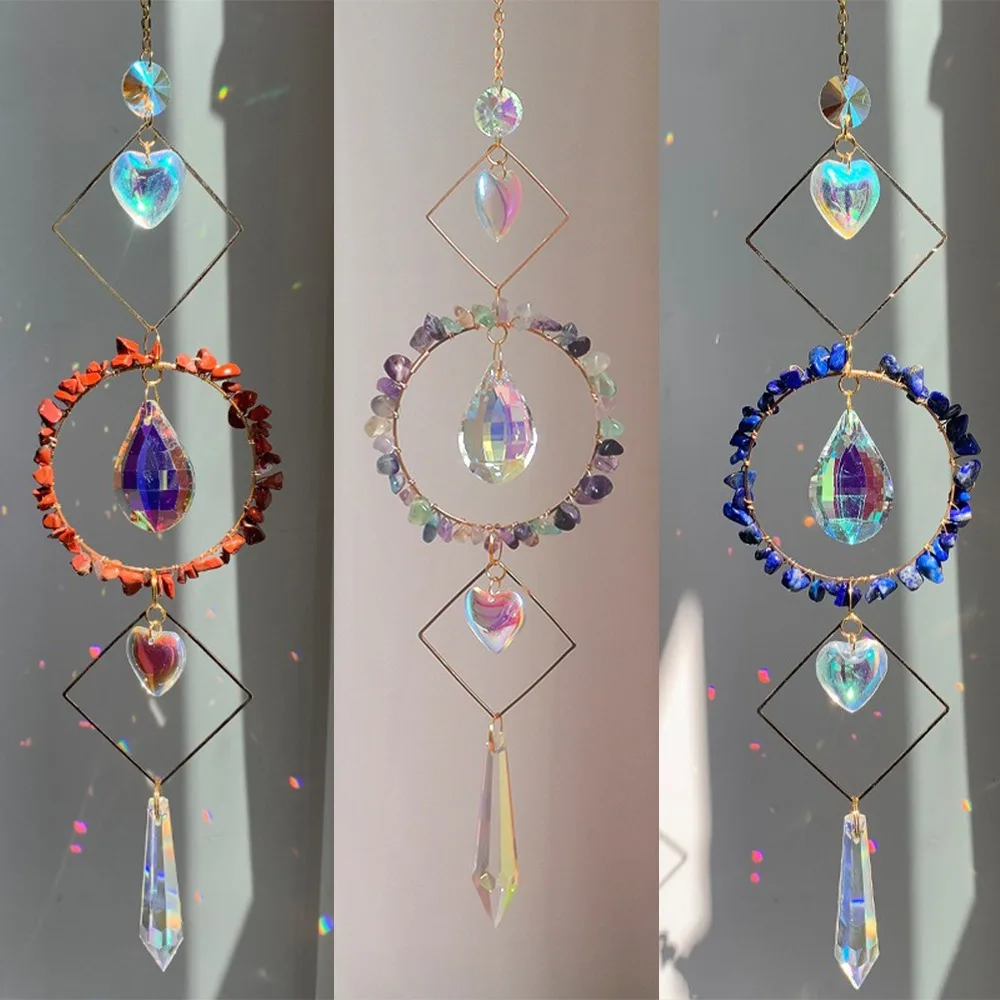 

Colorful Star Moon Crystal Sun Catcher Rainbow Prism Balcony Yard Window Drop Bell Stained Glass Party Decor Room Pendant Decor