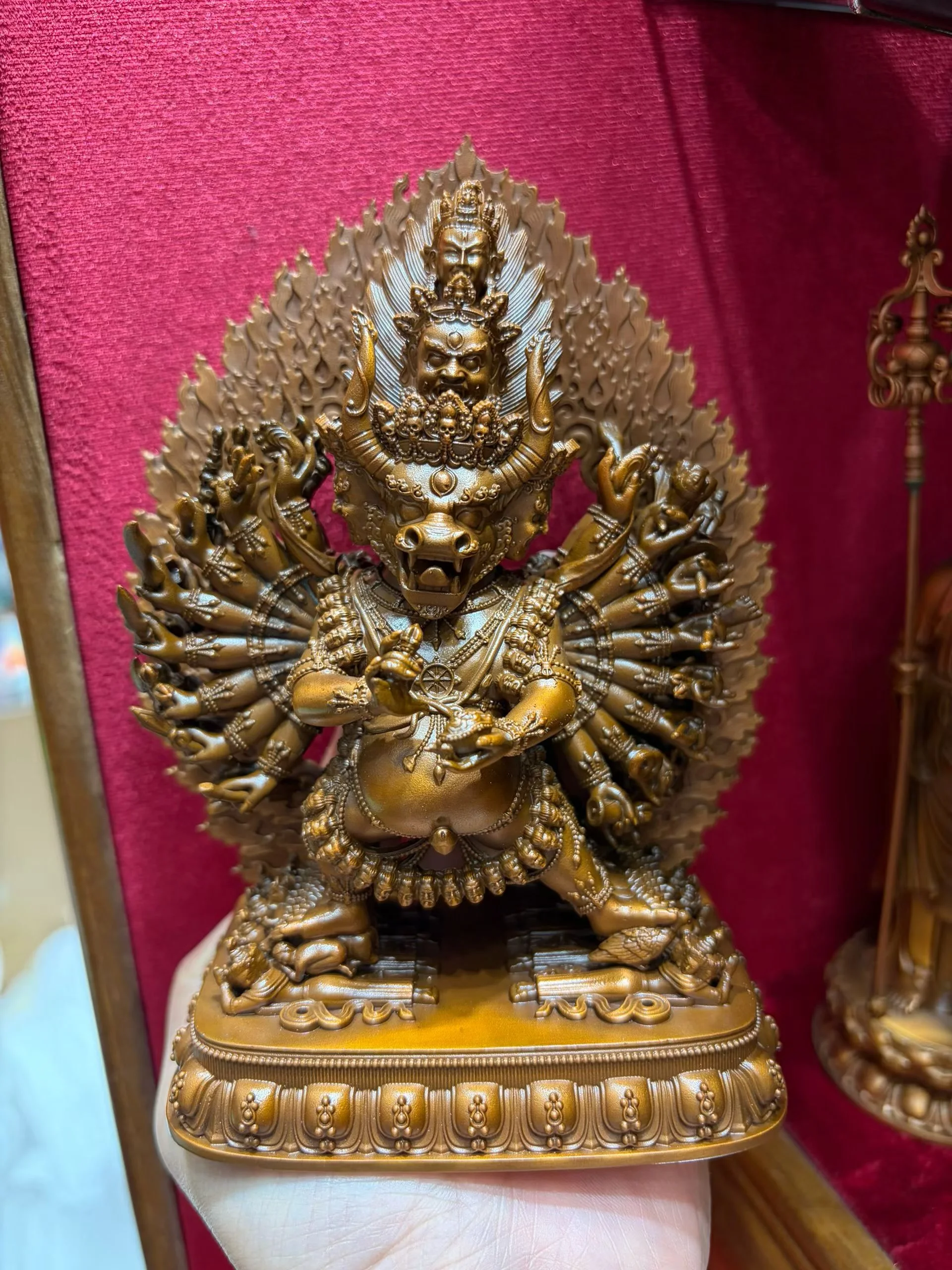 TOP Exquisite bronze Buddha statue Rare tibet buddha statue copper Yamantaka buddhist altar supplies home temple worship