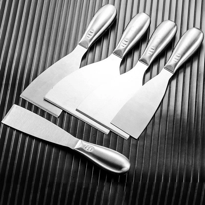 Thickened Wood Handle Stainless Steel Putty Knife Scraper Multi Purpose Wall Repair Cleaning Tool for Home Renovation
