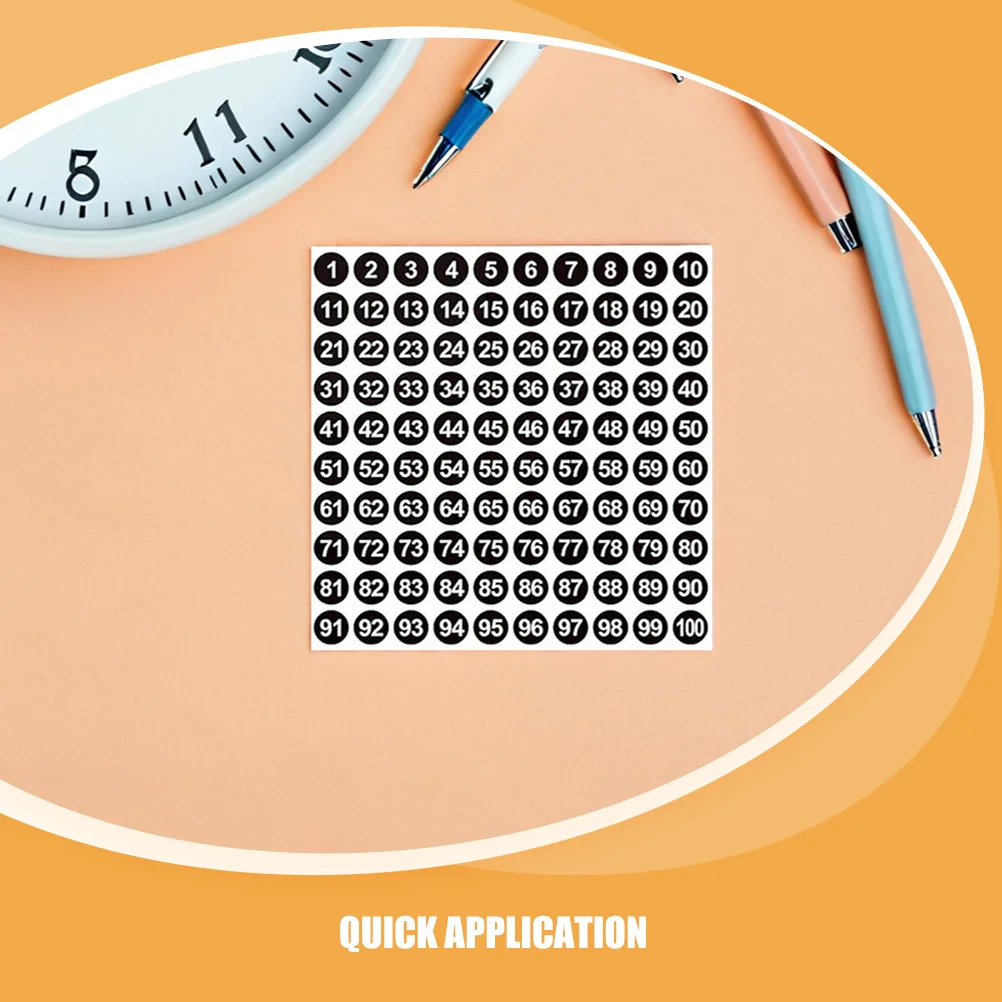 5000pcs Numbered Label Stickers 1-100 10Mm Round Colored Vinyl Decals For Classroom School Office Inventory Management Folder