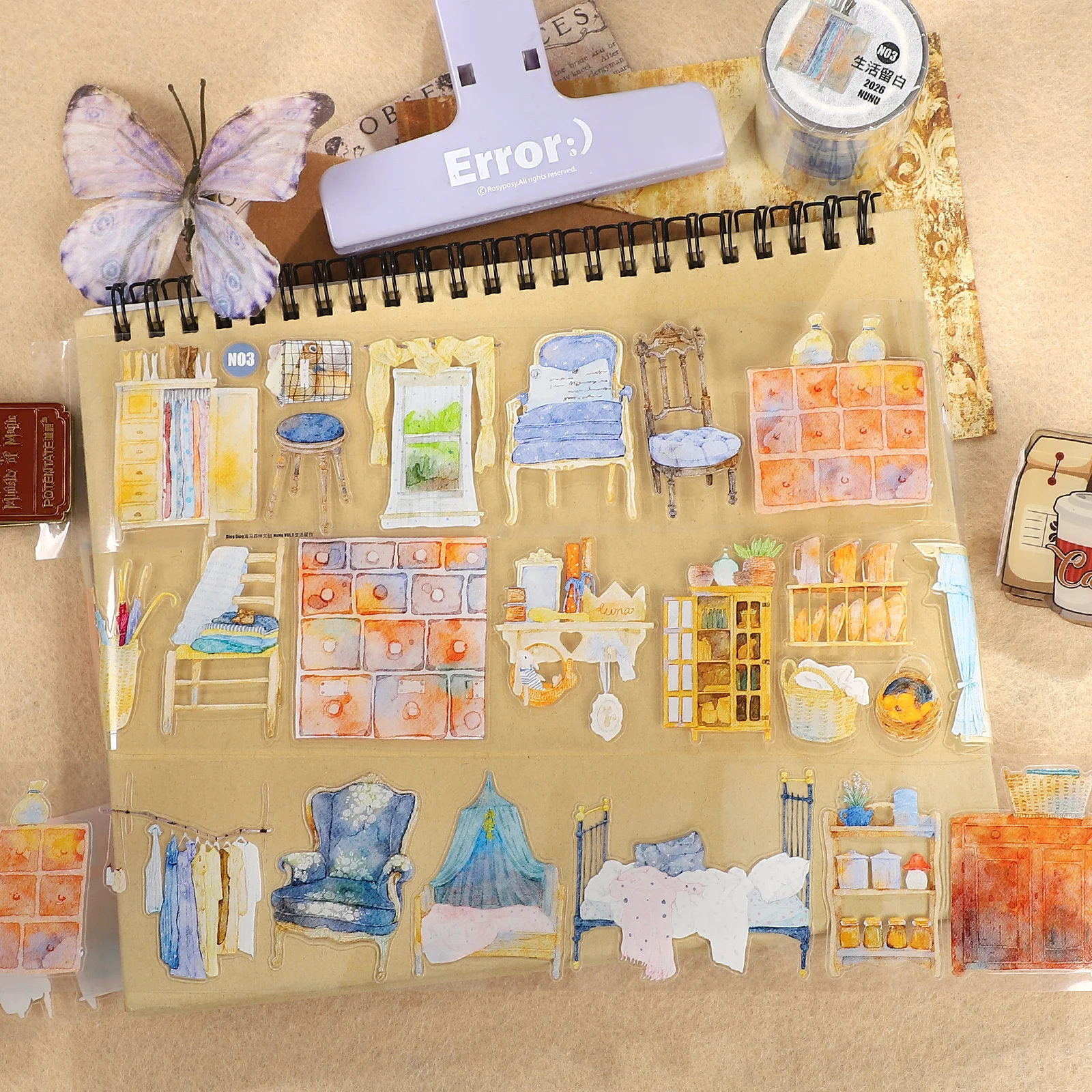55mm*5m Vintage Window Life Landscape PET Tape Creative DIY Journal Material Collage Scrapbooking Stationery