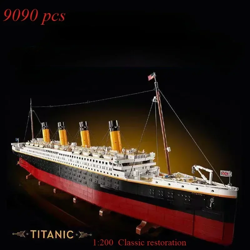 9090Pcs Movie Titanic Compatible 10294 Titanic Large Cruise Boat Ship Steamship Bricks Building Blocks Children Diy Toys Gifts