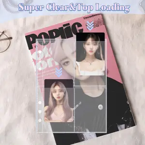 A5 노트북 광장 바인더 10 포켓 소매, 6 반지 PU 가죽 바인더 느슨한 리프 개인 주최자 사진 바인더 북 10 최고의 판매 a5 링 폴더 - №3